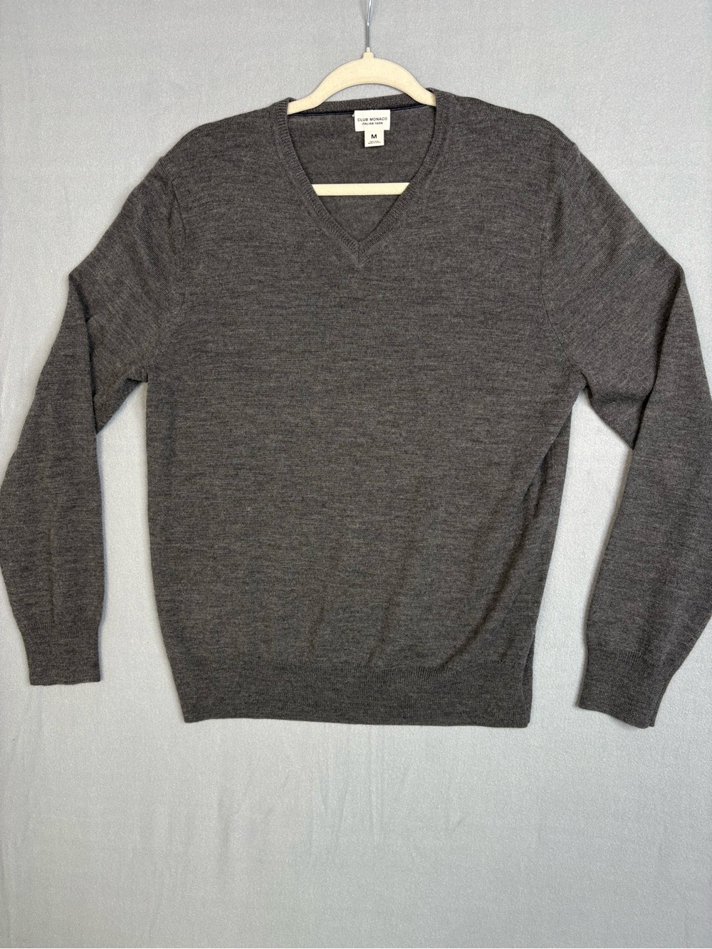 Club Monaco Men’s V-Neck Sweater in Charcoal Gray